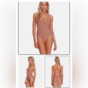 NWT Body Glove Missy Ibiza Ribbed Swimsuit One-Piece Bronze, size S